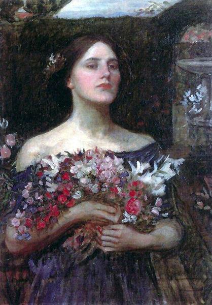 John William Waterhouse Gather Ye Rosebuds oil painting picture